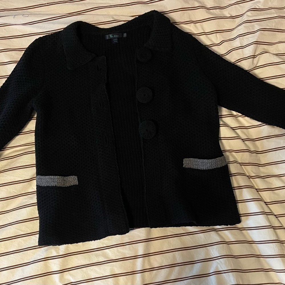 Black Sweater with Gray Accents